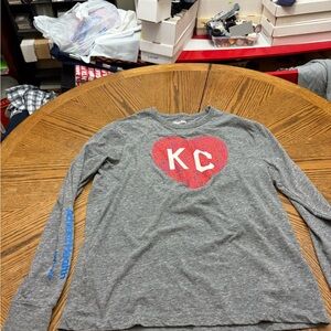 Charlie Hustle Health Care KC Heart Gray Long Sleeve Tee
